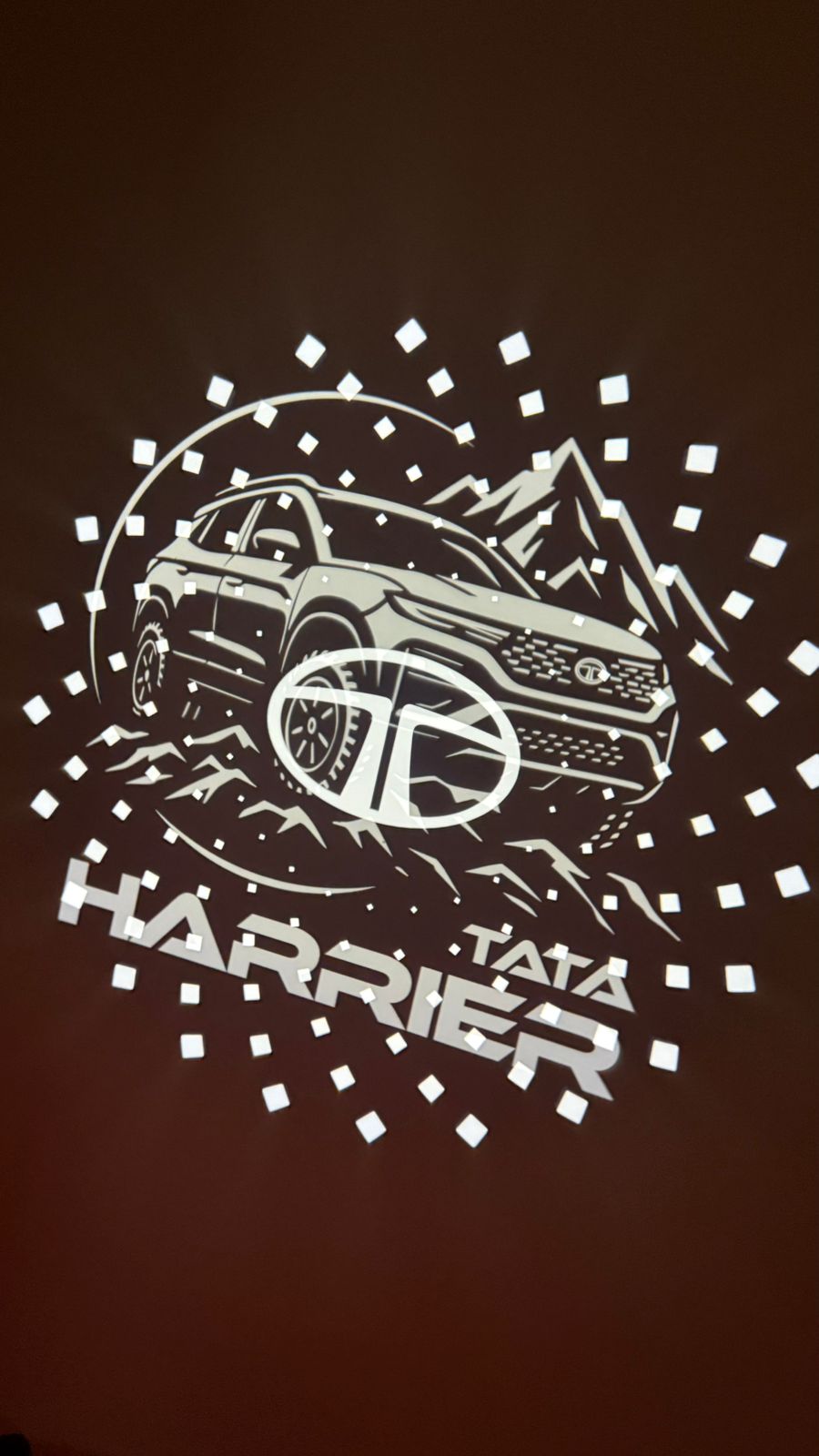 Cardi Car Door Logo Welcome Light for Tata Harrier, Wireless LED Ghost Shadow Projector Light