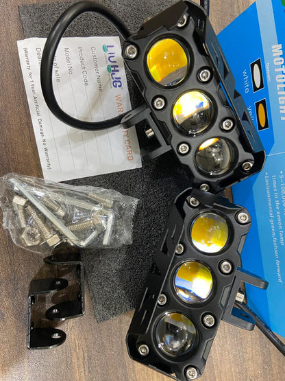 HJG Original Mega Drive 3 Lens Dual Color Yellow/White LED Fog Lights (set of 2 )