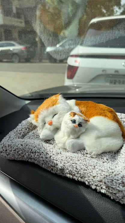 CarOxygen Sleeping Cat Plush Toy Car Interior Dashboard Decorative/Soft Accessories Figurines Showpiece for Car Dashboard