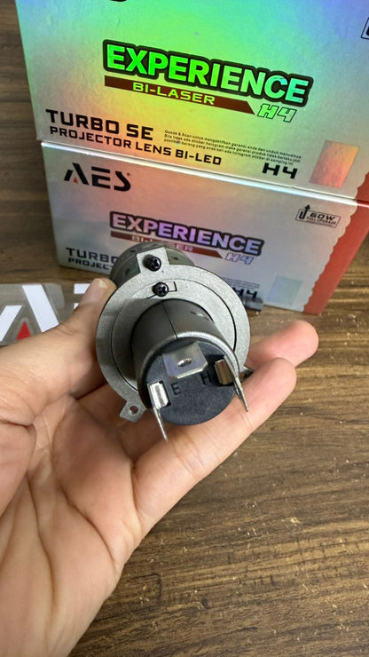 AES Experience Bi-Laser H4 Turbo SE Projector Lens (1 Pcs )  Bi-LED Headlight | 60W Full Upgrade | High Brightness Car/Motorcycle Light
