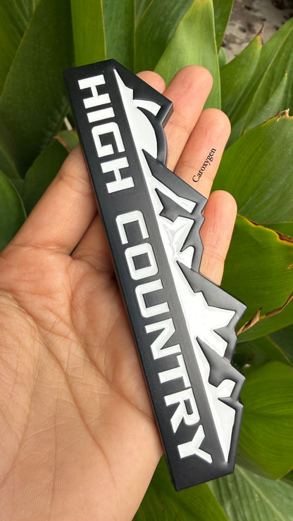 HIGH Country  Logo 12.5 x 2.8cm Car Bike Metal HIGH Country Logo Car Emblem Premium 3D Badge Auto Racing Sport Sticker Grand Tourer Decal