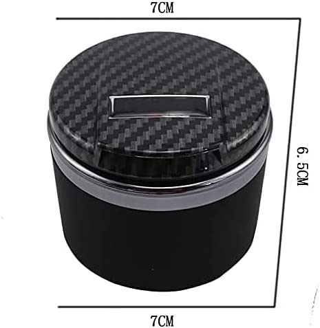 Car Ashtray with Lid for Peugeot RCZ GT Ion, Auto Self Extinguishing Portable Smokeless Ashtray with LED Light, Easy Clean Up Large Capacity Sealing Cigarette Ash Cup,Black