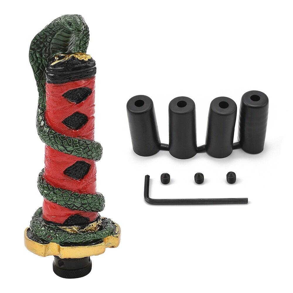 CarOxygen Universal Gear Shift Knob, Creative Resin Cobra Shape, with 3 Adapters, Interior Car Gear Lever Stick Shift Handle Automotive Replacement Parts (3)