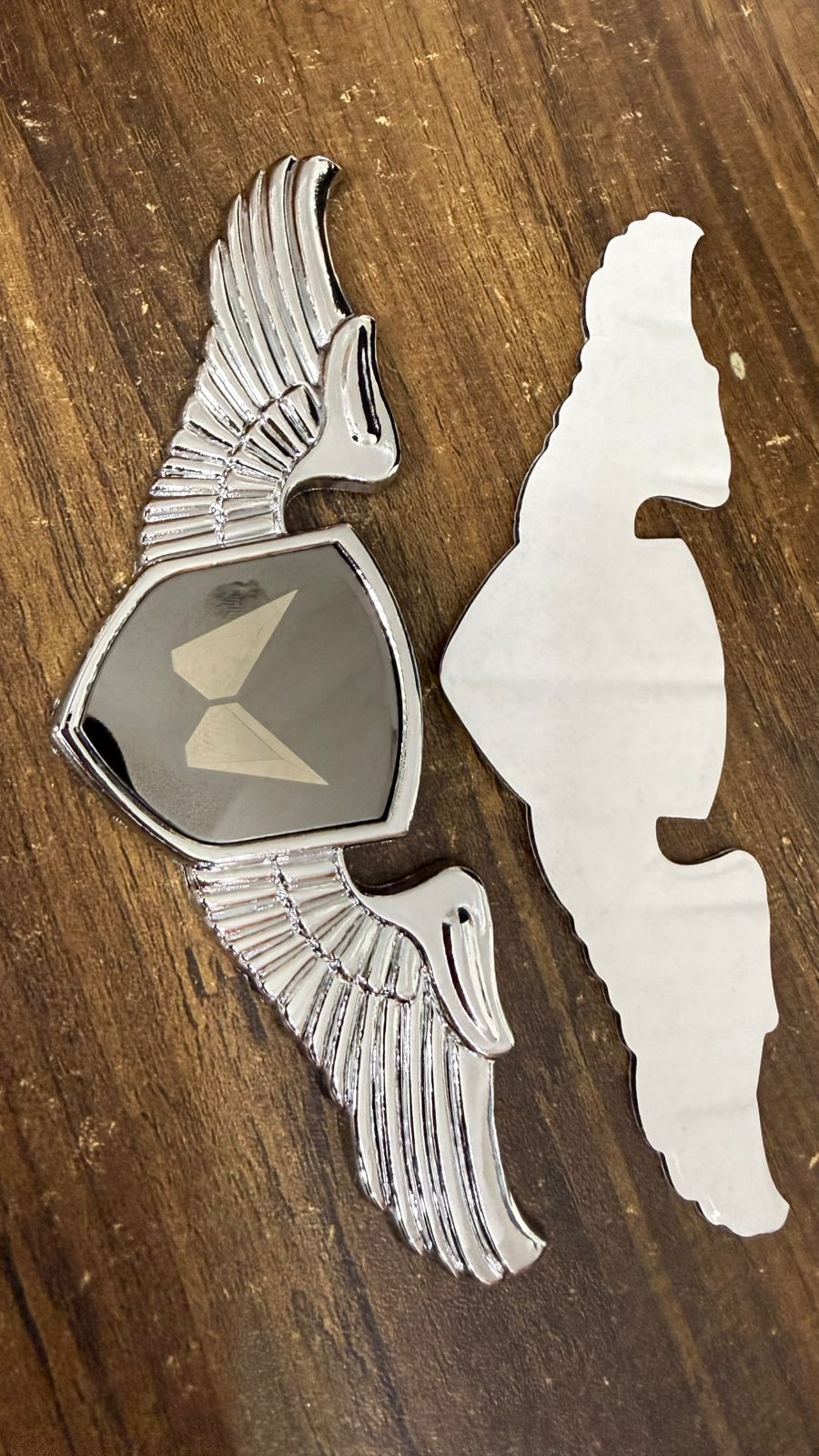 Car Front Hood Blk Emblem  3D Metal Wing Logo Badge