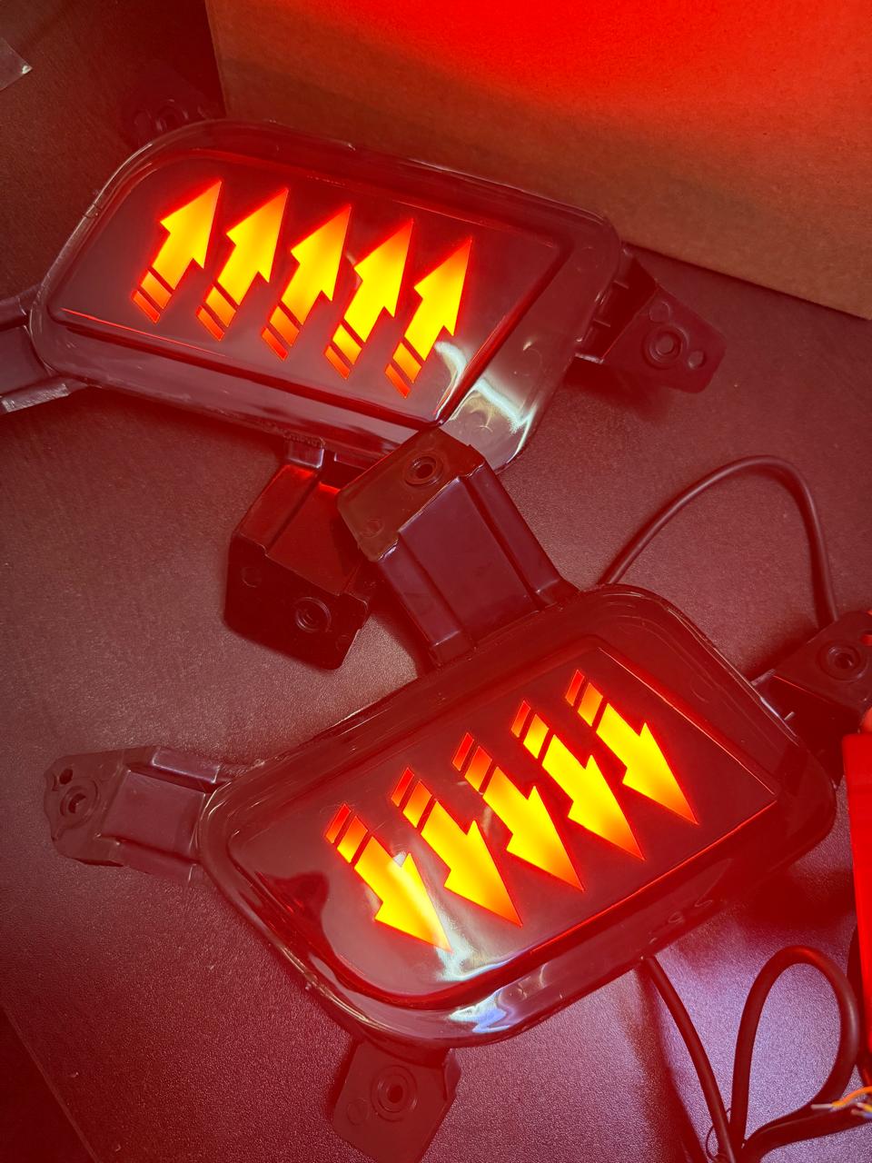 rear bumper led light reflector compatiable for creta 2024 MATRIX present with 4 modes functions available (set of 2pcs)