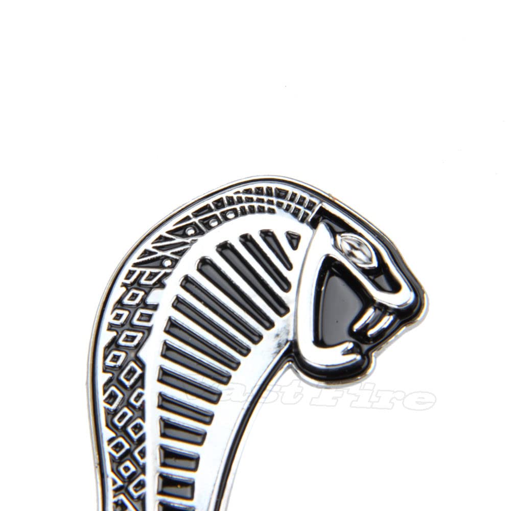 Cobra Snake Emblem Sticker for All Cars, Bikes, Metal (Silver)