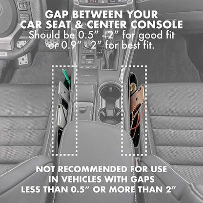 Car Console Side Storage Organizer Universal Slim Seat Gap Filler Leather PU Pockets Card Mobile Holder Storage Box (pack of 2 pcs)