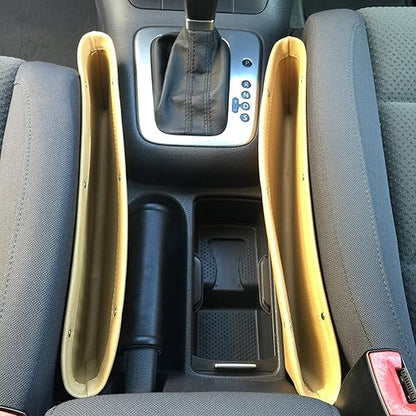 Car Console Side Storage Organizer Universal Slim Seat Gap Filler Leather PU Pockets Card Mobile Holder Storage Box (pack of 2 pcs)