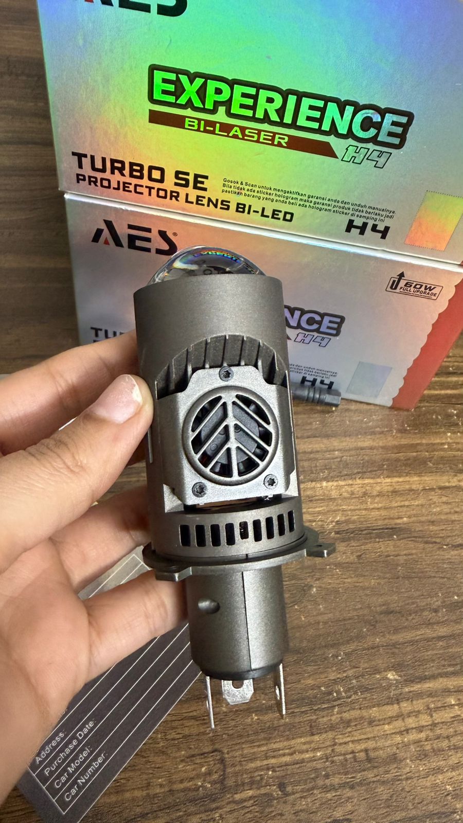 AES Experience Bi-Laser H4 Turbo SE Projector Lens (1 Pcs )  Bi-LED Headlight | 60W Full Upgrade | High Brightness Car/Motorcycle Light