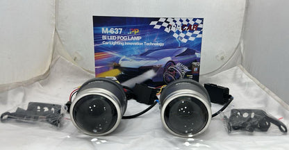 🔥IPHCAR M637 APP 3.0 Inch Bi-LED Fog Lamp Projector Light (3000K + 4800K + 6000K) | 9-18V | IP67 Waterproof | Universal Car Fit | Set of 2