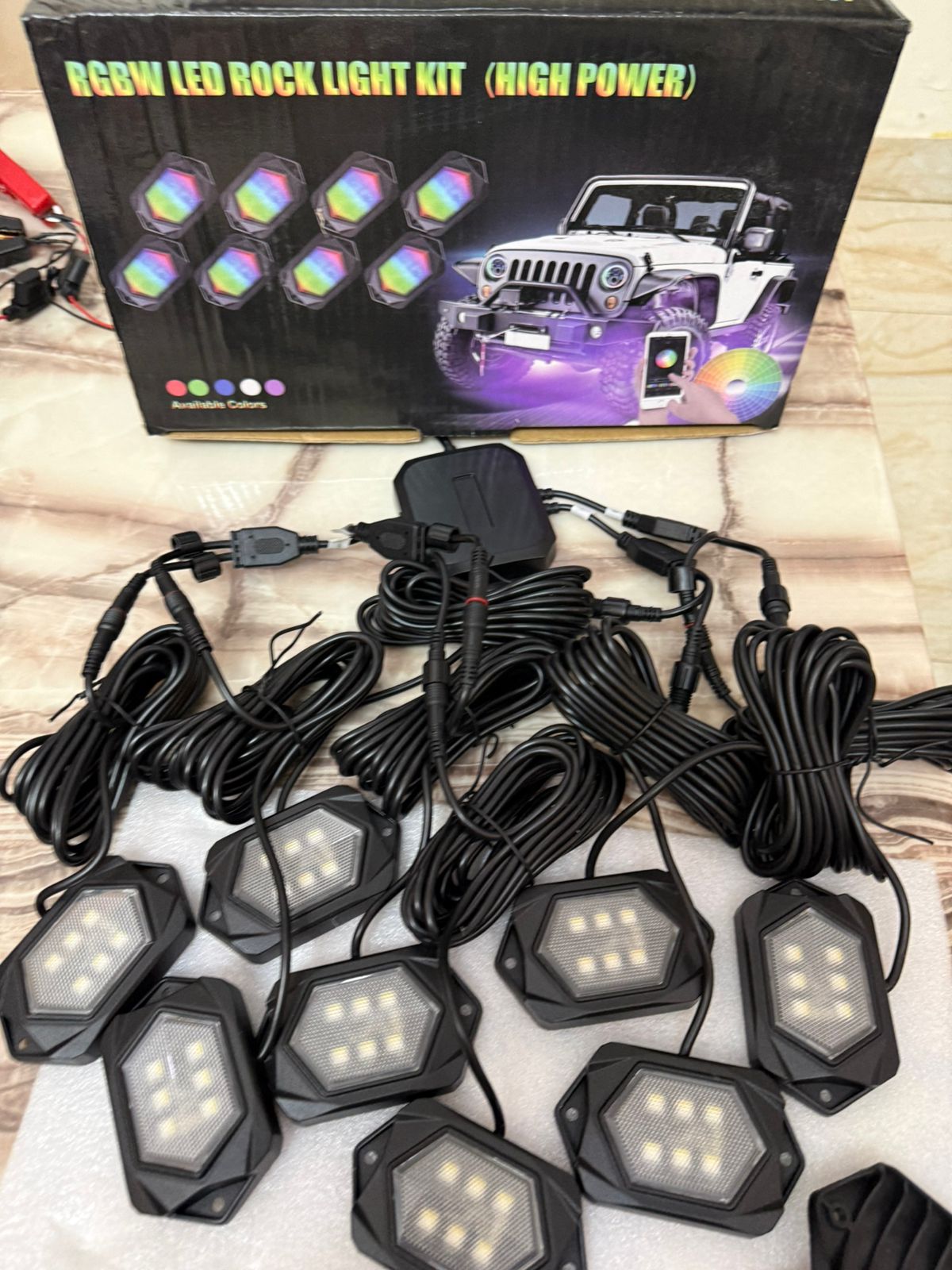 RGBW LED Rock Light Kit (High Power) – 8 Pods Underbody Wheel Well Lights, App & Remote Control, Multicolor Offroad Lighting Kit for Jeep, SUV, Truck, ATV, UTV
