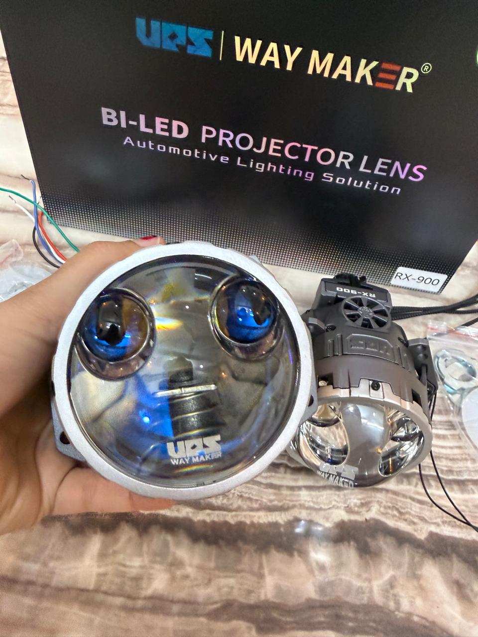 Ups waymaker RX-900 Bi-LED Projector Lens | 6000K Bright White Light  Universal Fit  12V–18V  Fast Cooling Fan 10000 RPM  Automotive Lighting Solution -1 year warrenty