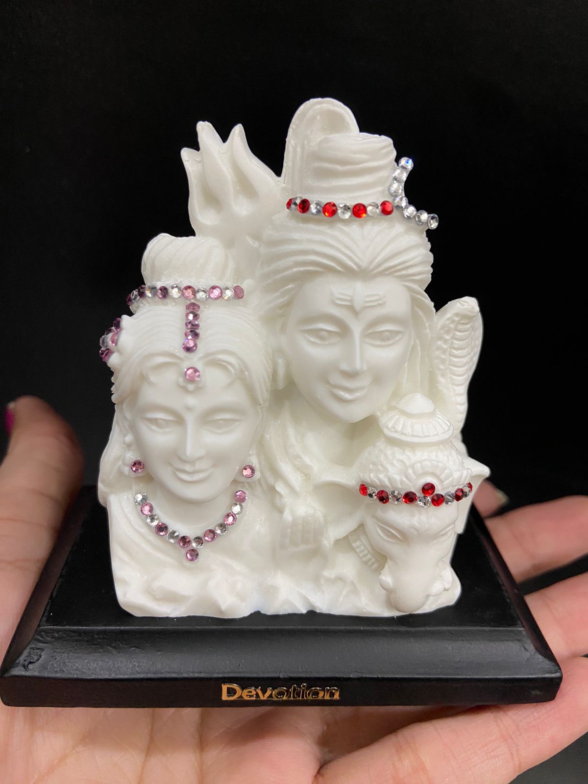 Shiv Parvati Ganesha Shiv PARIVAR Gift Statue Idol Showpiece Murti_White