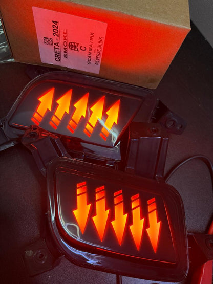 rear bumper led light reflector compatiable for creta 2024 MATRIX present with 4 modes functions available (set of 2pcs)