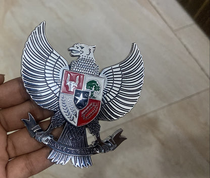 BHINNEKA TUNGGAL IKA EAGLE Logo Modified Metal Insignia Stereo Car Headboard Decoration Logo Front Hoot Grille Car Sticker