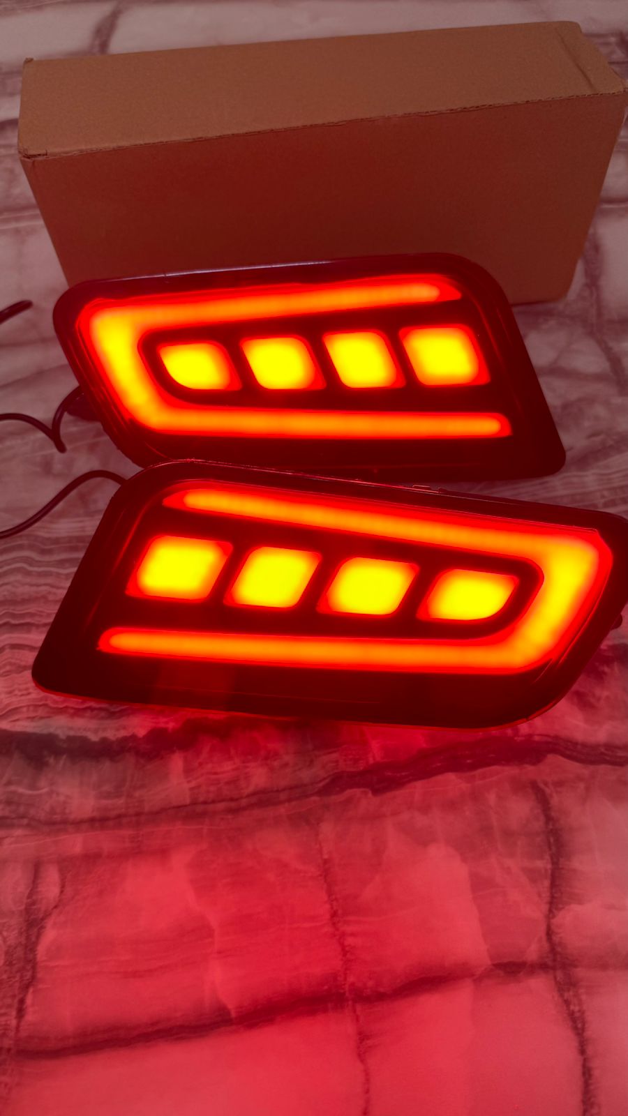 Car reflector Led Brake Light for Rear Bumper compatible for Endeavour set of 2 with matrix Indicator 4 WIRES