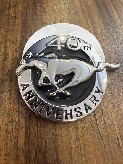 3D Metal 40TH Annivehsary Mustang STCIKER for CAR | Chrome Colour