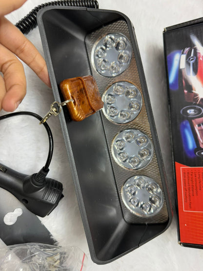 24 LED Strobe Police Flashing Light for Car Truck Windshield Suction Cup Safety Emergency Flasher Beacon Warning Lamp Assembly S24 - With Remote
