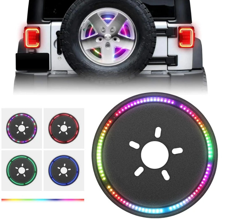 RGB Spare Tire Wheel LED Brake Light Rear Light For Wrangler