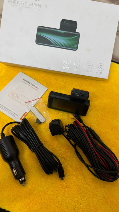 Lenovo Q3 Hidden Car Dash Camera Recorder | Full HD Driving Recorder with Rear Camera Support
