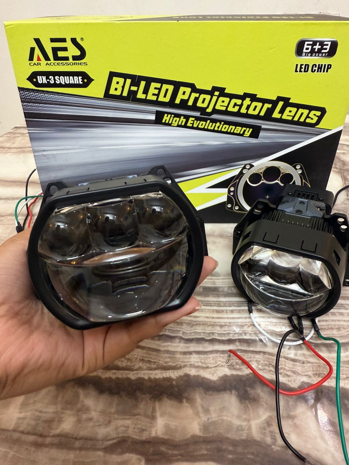 AES UX-3 Bi led 3 inch Triple Laser projector Lamp for Headlights 45W/80W Per Piece (1 Year Warranty