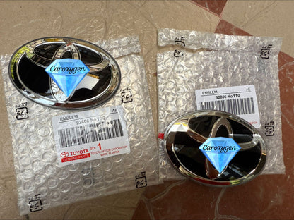 Genuine Type-R Front Rear Steering Red Black Chrome Premium Acrylic T Logo Emblem Made in Japan (Front and Rear)
