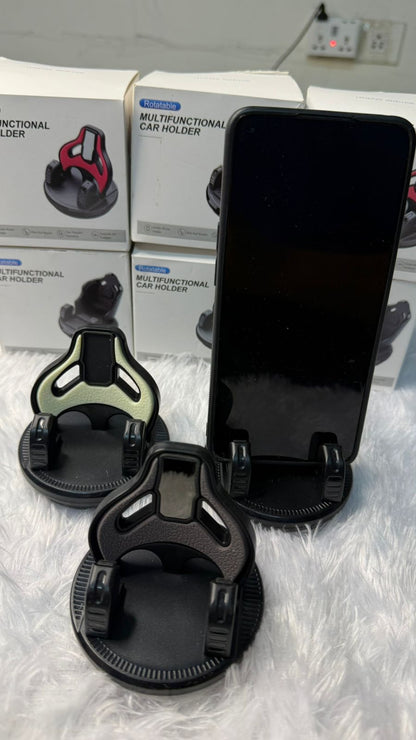 Rotatable Multifunctional Car Mobile Holder | 360° Adjustable Dashboard Phone Stand | Universal Smartphone Mount for Car Size-79x79x72mm
