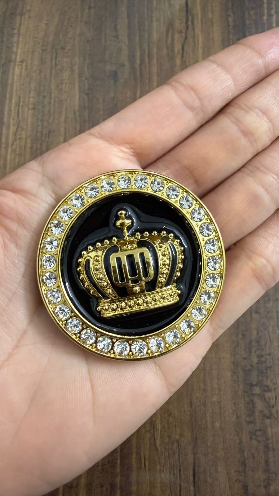 Luxury King Crown Car Sticker with Crystal Rhinestones | 3D Royal Emblem Badge | Size L-2,B-2 cm