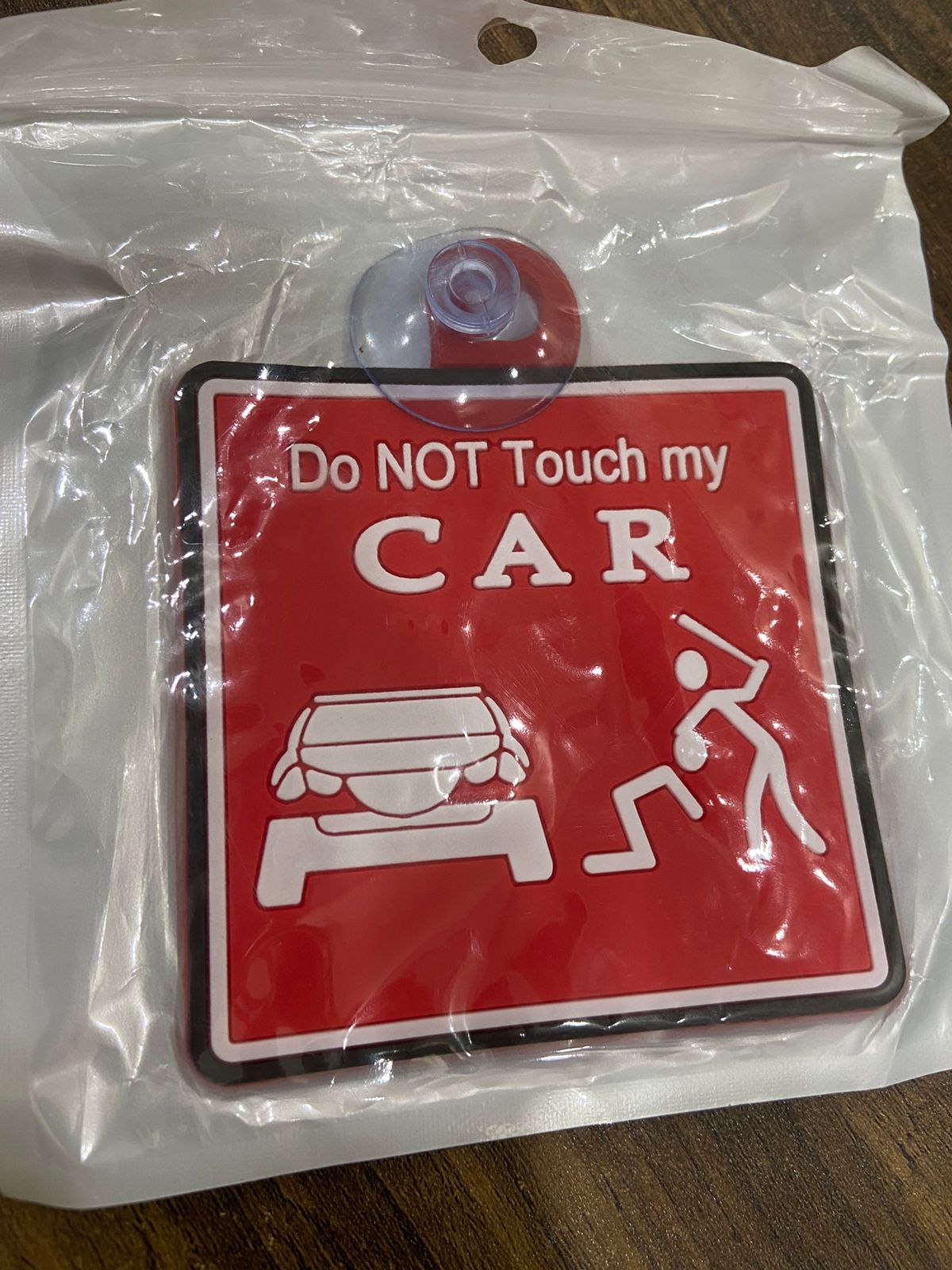 Non Slip Mat Do Not Touch My Car Hanging Tag Rubber Mat With Glass Hanger Good Look