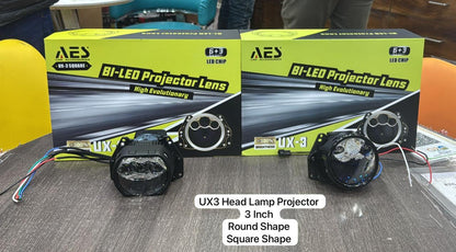 AES UX-3 Bi led 3 inch Triple Laser projector Lamp for Headlights 45W/80W Per Piece (1 Year Warranty