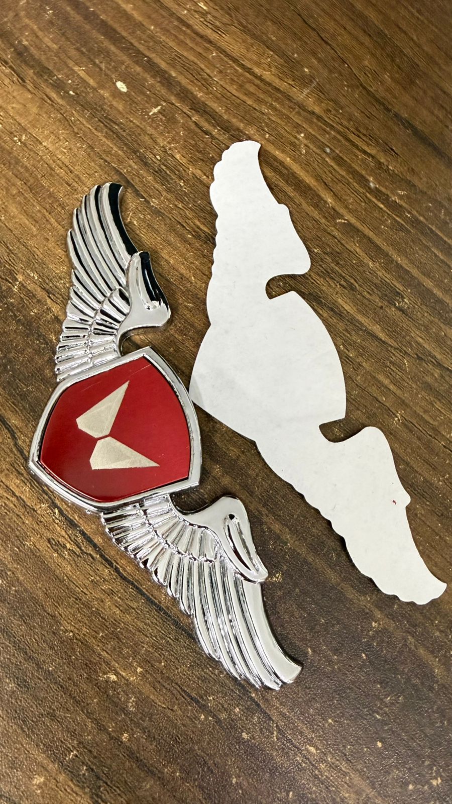 Car Front Hood Emblem– 3D Metal Wing Logo Badge, Self Adhesive Chrome Finish Car Bonnet Logo,