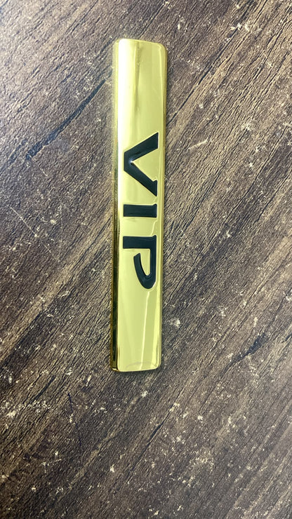 VIP Car Badge Emblem Sticker – Premium Chrome Finish 3D Metal Logo for Cars, SUVs, Bikes & Trucks