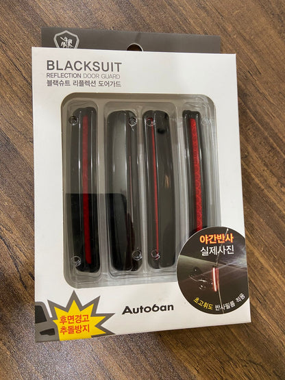 Autoban 4Pcs Car Side Door Edge Guard Anti-Scratch Protector/High Intensity Reflector/Arched Three-Dimensional Design/Elastic EVA Material