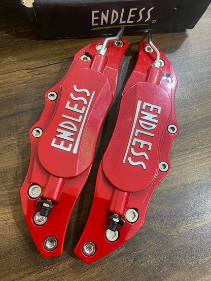 2pcs Car Aluminum Endless Brake Caliper Protector Cover for Wheel Hub 14in-15in Small Red