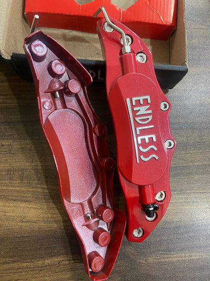 2pcs Car Aluminum Endless Brake Caliper Protector Cover for Wheel Hub 14in-15in Small Red