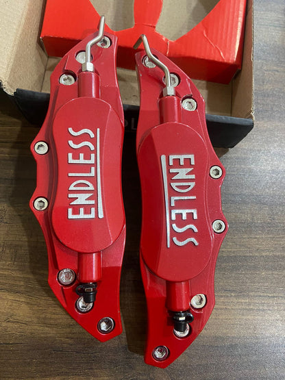 2pcs Car Aluminum Endless Brake Caliper Protector Cover for Wheel Hub 14in-15in Small Red