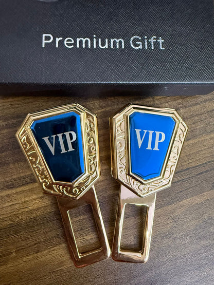 Caroxygen (2in1) Seat Belt Alarm Stopper Buckle & Holder gold (Pack of 2 )