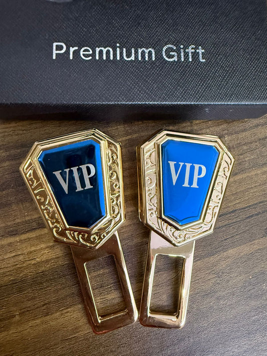 Caroxygen (2in1) Seat Belt Alarm Stopper Buckle & Holder gold (Pack of 2 )