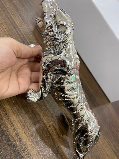 Metal Leopard | Cheetah | Jaguar Realistic Luxury Showpice Statue for Home Decor | Shelf,Office Table, Living Room TV Cabinet CAR Dashboard Decoration Gift