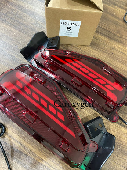 Toyota Fortuner rear bumper LED reflector light matrix design