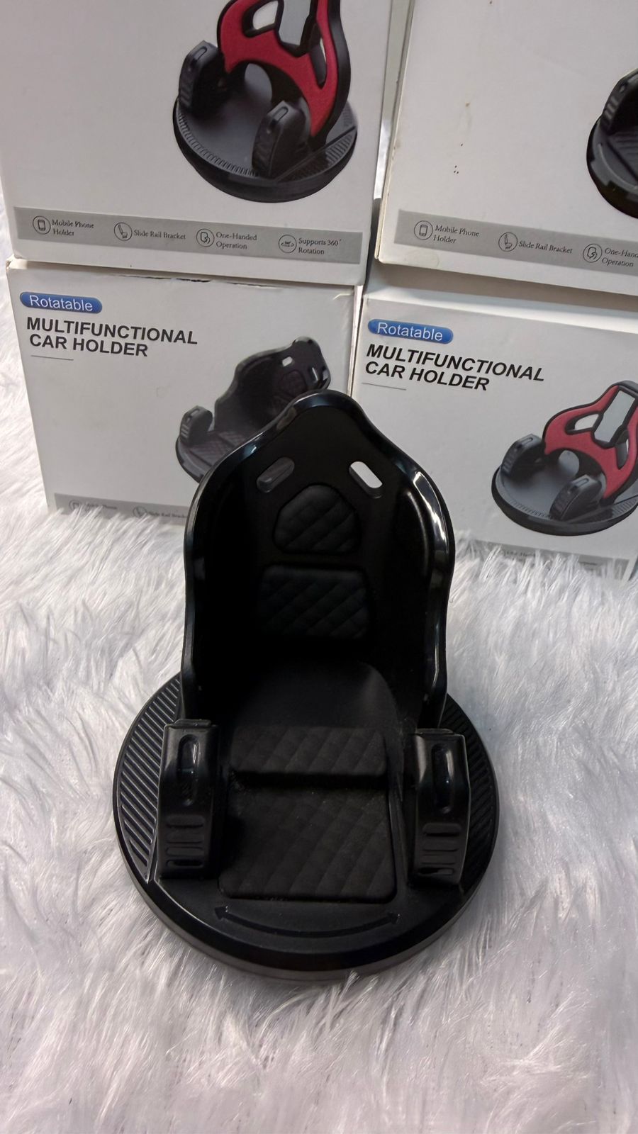 Rotatable Multifunctional Car Mobile Holder | 360° Adjustable Dashboard Phone Stand | Universal Smartphone Mount for Car Size-79x90x76mm