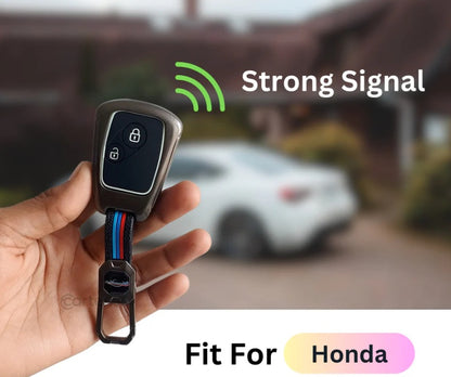 Metal Silicon Key Cover Compatible with Accord, City, Civic, Brio, Mobilio, Jazz | 2 Button Remote Key