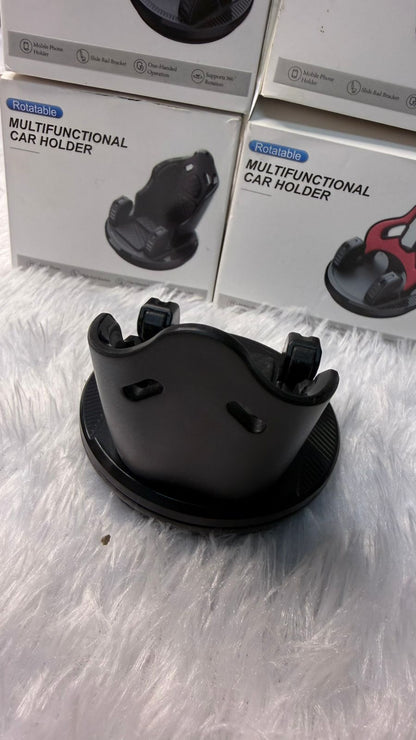 Rotatable Multifunctional Car Mobile Holder | 360° Adjustable Dashboard Phone Stand | Universal Smartphone Mount for Car Size-79x90x76mm