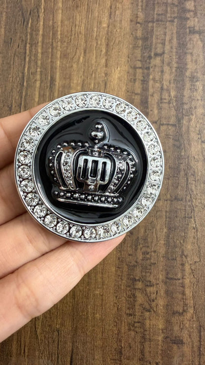 Luxury King Crown Car Sticker with Crystal Rhinestones | 3D Royal Emblem Badge | Size L-2,B-2 cm