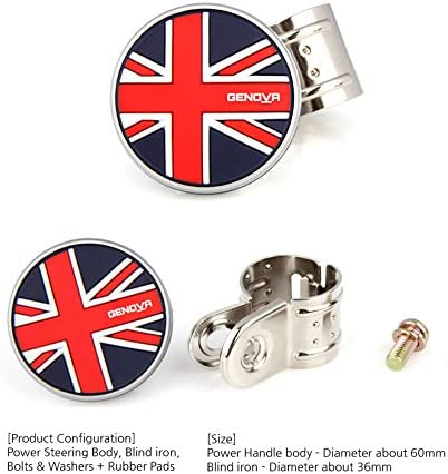 GotoShop Union Jack Logo Car Steering Wheel Power Handle Spinner Suicide Accessory Knob/Gift Non-Slip Pad (UnionJack Logo)