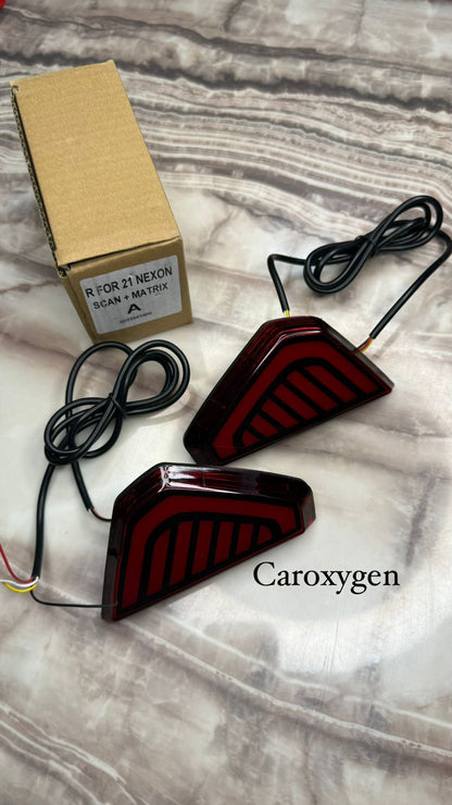 LED Rear Bumper Reflector Light for Hyundai Nexon Scanning with Matrix Running Light  (Set of 2)