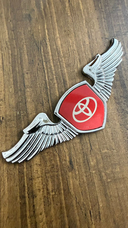 Car Front Hood Emblem– 3D Metal Wing Logo Badge, Self Adhesive Chrome Finish Car Bonnet Logo,