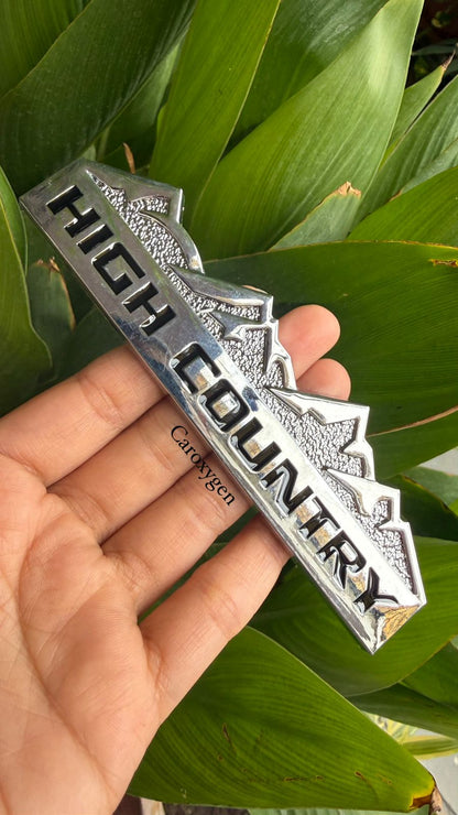 HIGH Country  Logo 12.5 x 2.8cm Car Bike Metal HIGH Country Logo Car Emblem Premium 3D Badge Auto Racing Sport Sticker Grand Tourer Decal