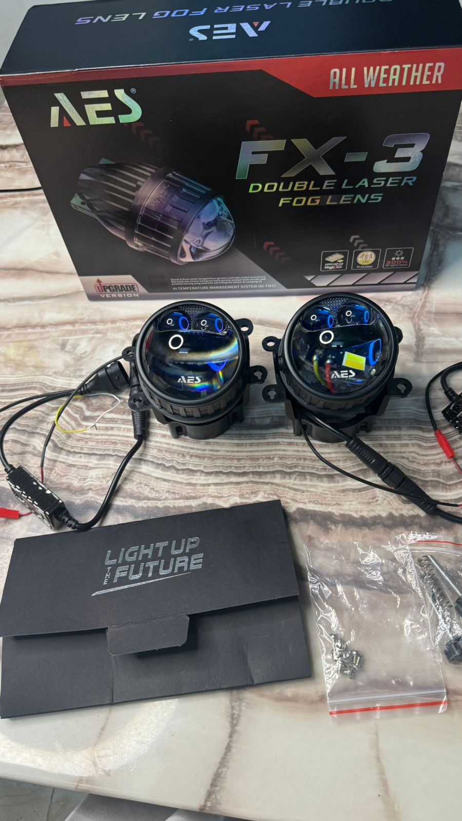 AES FX3 New Launch Double Laser Fog Lens Projector Light (Set of 2)