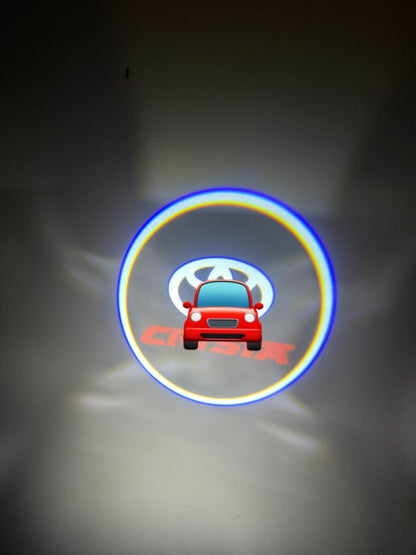 LED Welcome logo Entry Plug and Play Ghost Shadow Projector Car Door Light for Toyota Innova Crysta (White) - 2 Pieces